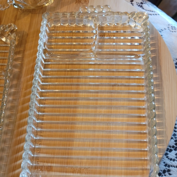 Vintage Hazel Atlas, Snack and sip trays with glasses. Set of 2. - Picture 4 of 4